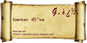 Ganter Éva névjegykártya